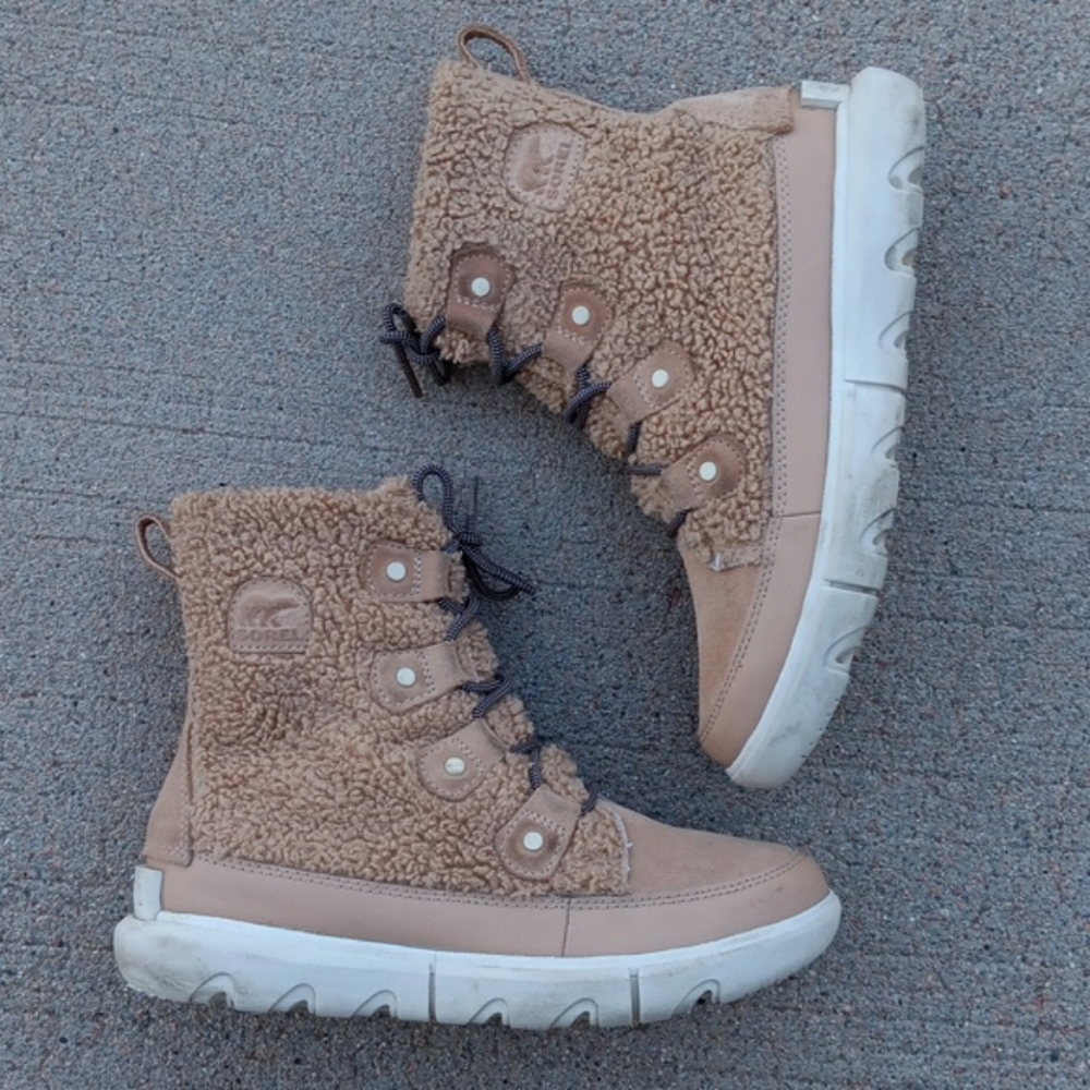 Sorel Explorer Joan II Cozy Fuzzy Lace Up Boots Womens - Picture 5 of 9